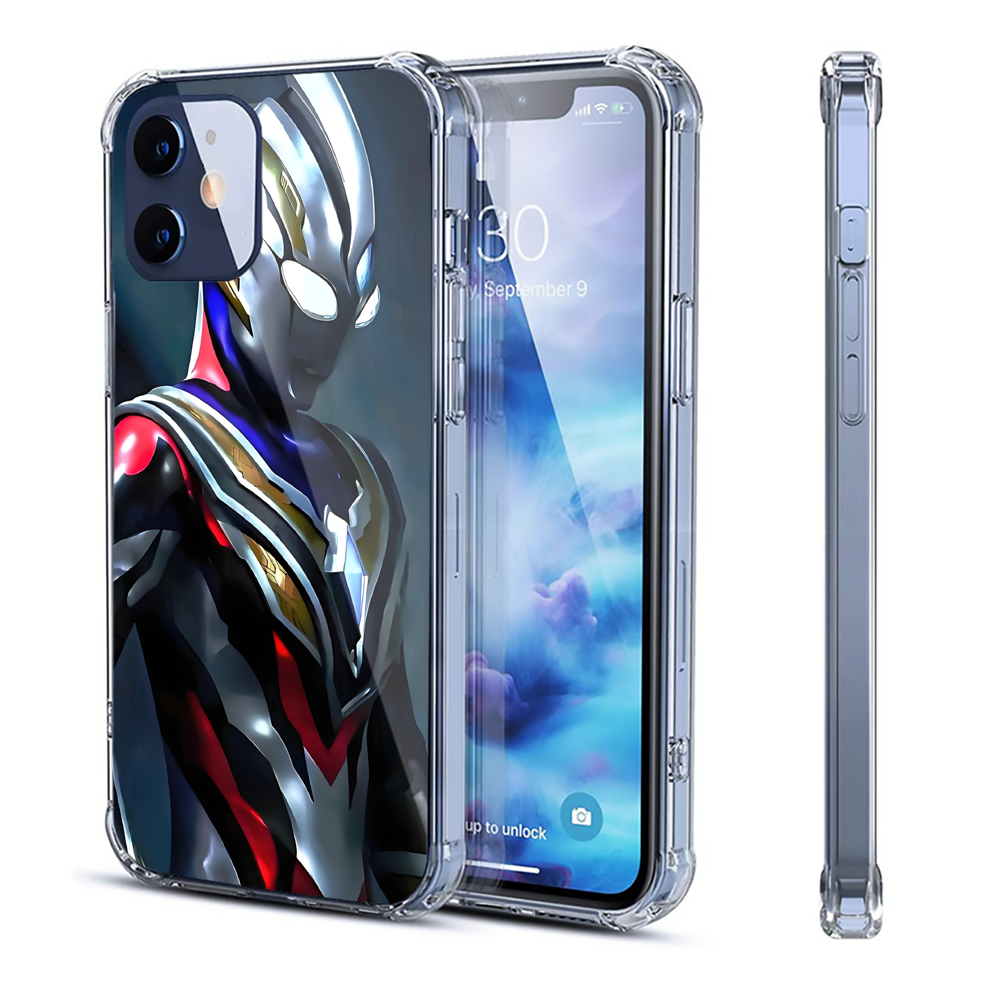 （画像用） ウルトラマン Ultraman 【iPhone 12シリーズ対応】透明スマホケース（クリアソフトケース）